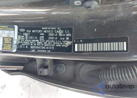 2017 Kia Forte Lx from USA, damaged, VIN 3KPFK4A75HE141978